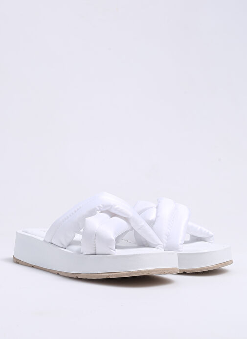F By Fabrika Beyaz Kadın Terlik ADRESA - Görsel 3