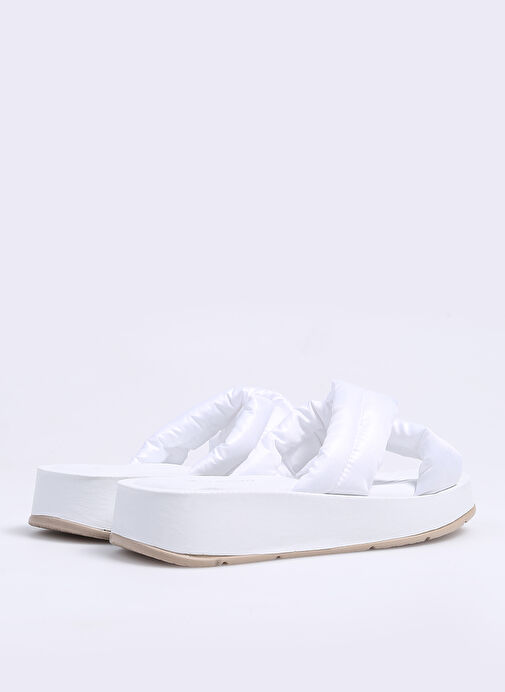 F By Fabrika Beyaz Kadın Terlik ADRESA - Görsel 4
