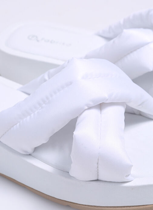 F By Fabrika Beyaz Kadın Terlik ADRESA - Görsel 6