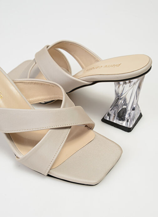 Pierre Cardin Bej Kadın Topuklu Sandalet PC-52221 - Görsel 6