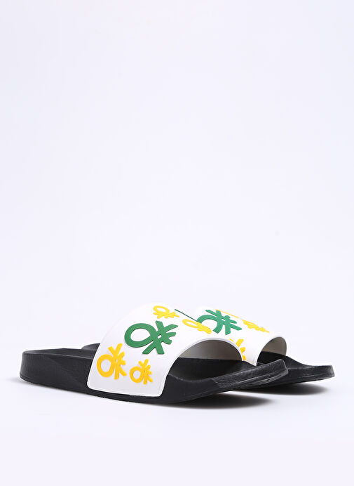 Benetton Siyah-Beyaz Erkek Plaj Terliği BN-1260 - Görsel 3