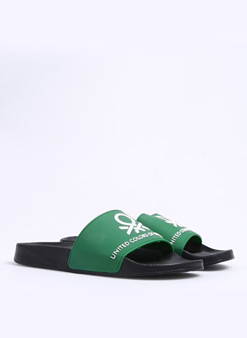 Benetton Siyah-Yeşil Erkek Plaj Terliği BN-1271 - Görsel 3