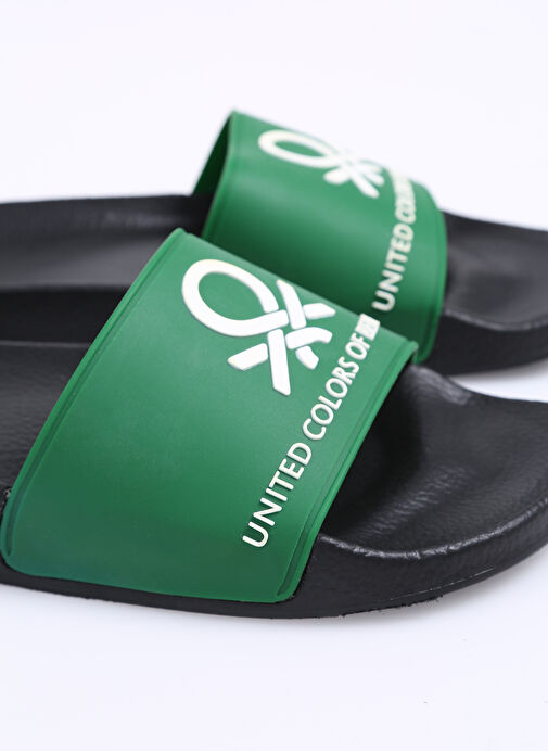 Benetton Siyah-Yeşil Erkek Plaj Terliği BN-1271 - Görsel 6