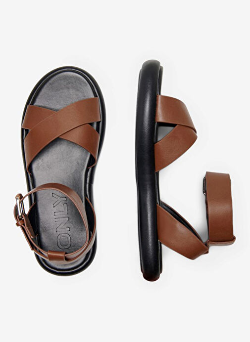 Only Kahverengi Kadın Deri Sandalet 15288148 - Görsel 5