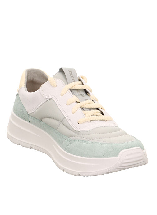 Legero Beyaz-Yeşil Kadın süet Sneaker 2-000240 - Görsel 5