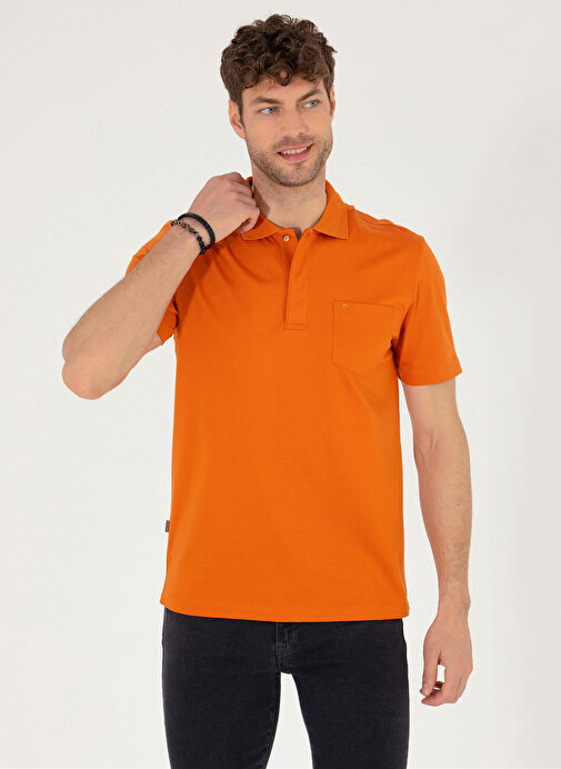 Pierre Cardin Polo Yaka Düz Kahve Erkek T-Shirt SAND