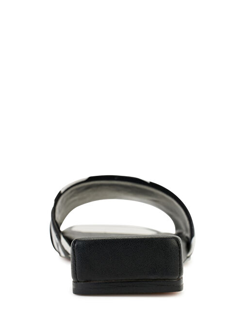 Dkny Siyah-Beyaz Kadın Deri Terlik K4261729005 - Görsel 5