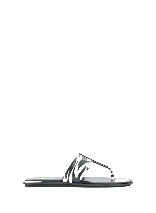 Dkny Siyah-Beyaz Kadın Deri Terlik K4256131005 - Görsel 2