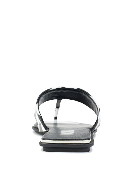 Dkny Siyah-Beyaz Kadın Deri Terlik K4256131005 - Görsel 5