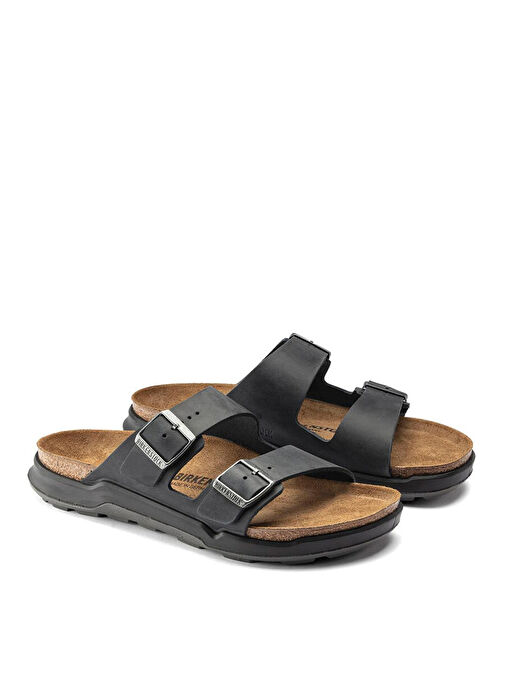 Birkenstock Siyah Erkek Deri Terlik 1018461 - Görsel 5