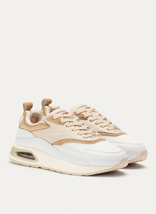 Hoff Beyaz-Altın Kadın deri Sneaker 12306001230 - Görsel 4