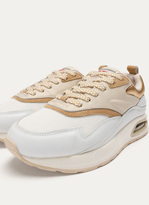 Hoff Beyaz-Altın Kadın deri Sneaker 12306001230 - Görsel 5