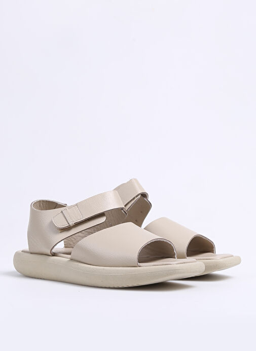 Manijero Bej Kadın Deri Sandalet RUBY - Görsel 3