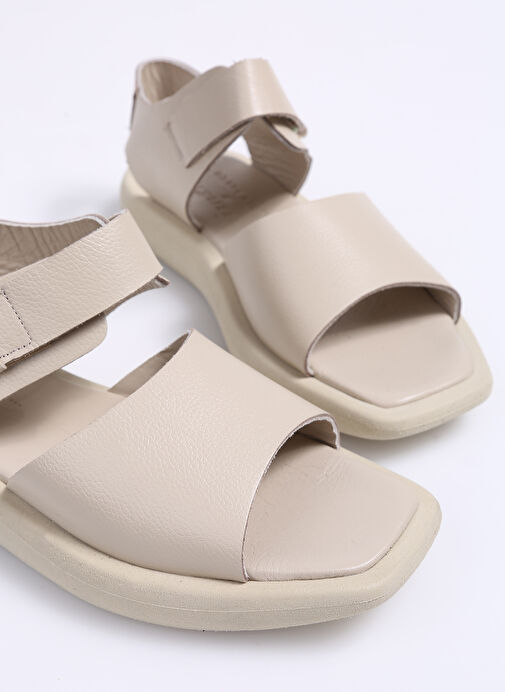 Manijero Bej Kadın Deri Sandalet RUBY - Görsel 6