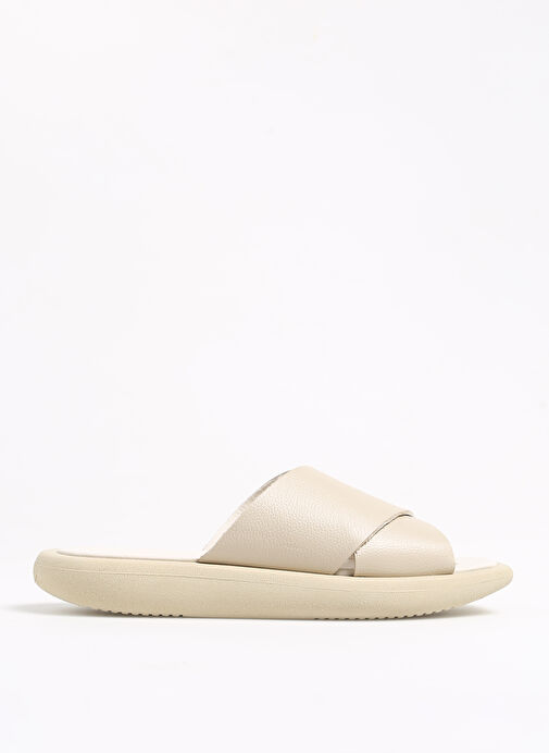 Manijero Bej Kadın Deri Terlik AURORA - Görsel 2