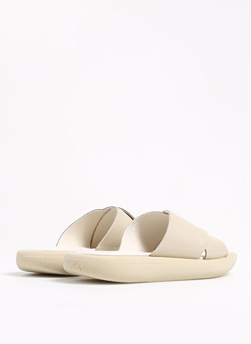 Manijero Bej Kadın Deri Terlik AURORA - Görsel 4