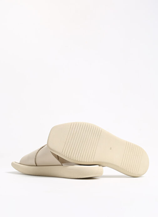 Manijero Bej Kadın Deri Terlik AURORA - Görsel 5