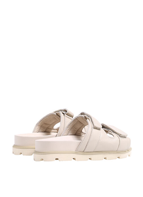 Manijero Bej Kadın Deri Terlik ISABELLA - Görsel 4