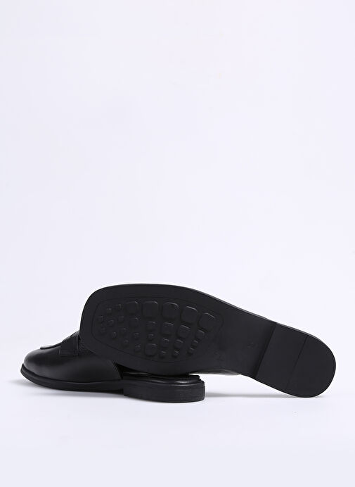 Manijero Siyah Kadın Deri Terlik ALBA - Görsel 5