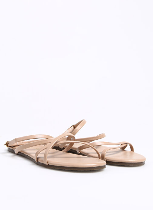 Tkees Krem Kadın Sandalet TK-8009 - Görsel 3