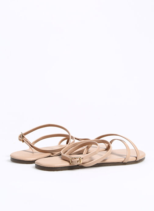 Tkees Krem Kadın Sandalet TK-8009 - Görsel 4