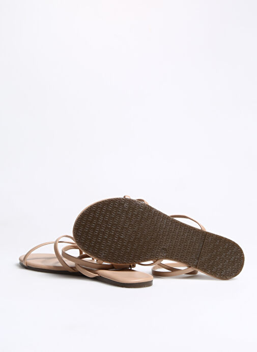 Tkees Krem Kadın Sandalet TK-8009 - Görsel 5