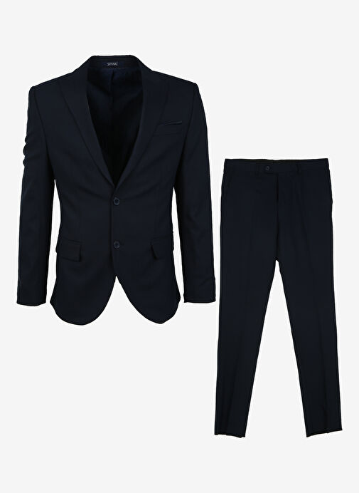 Süvari Normal Bel Slim Fit Lacivert Erkek Takım Elbise TK1000600254