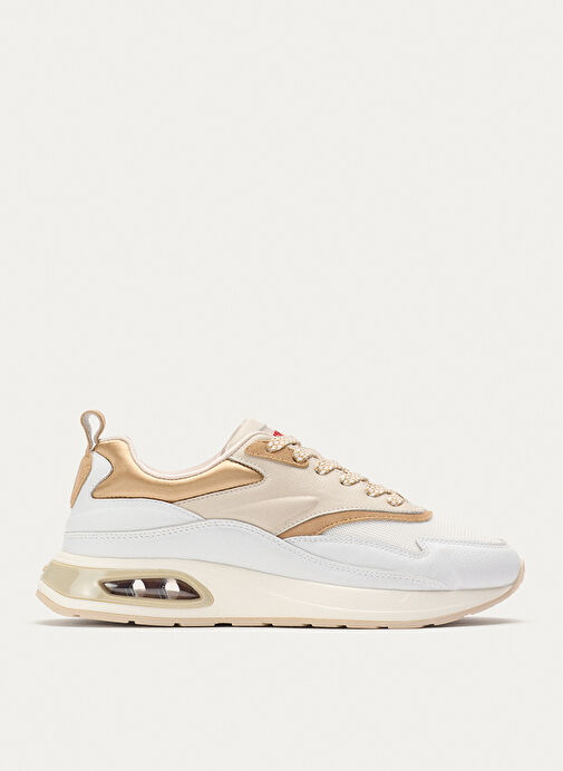 Hoff Beyaz-Altın Kadın deri Sneaker 12306006100 - Görsel 3