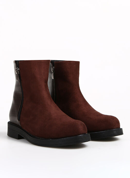 F By Fabrika Kahverengi Kadın süet Bot MELIOREN - Görsel 3