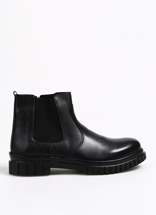 F By Fabrika Siyah Erkek Deri Bot CASTROLY - Görsel 2