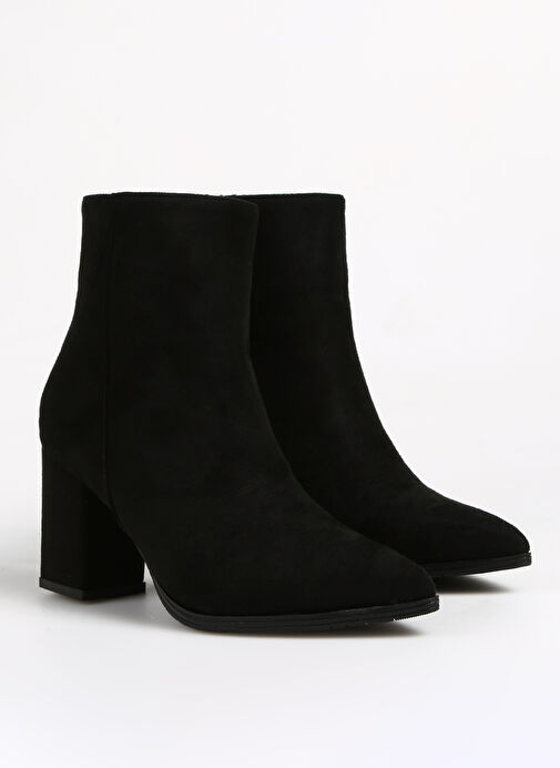 F By Fabrika Siyah Kadın Topuklu Bot GRILO SUET - Görsel 3