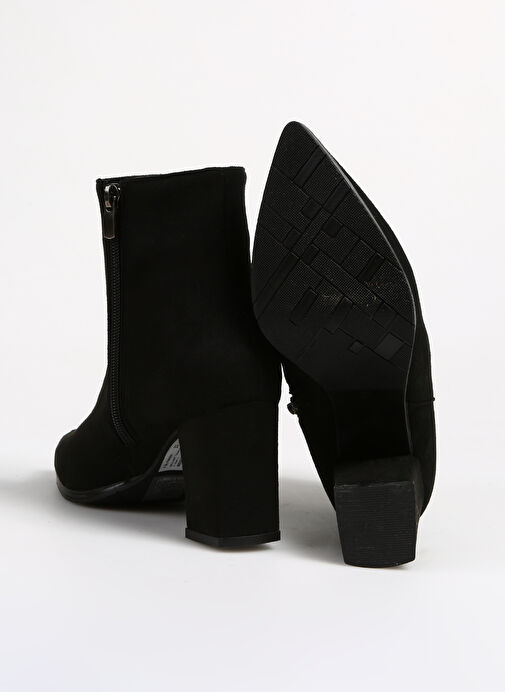 F By Fabrika Siyah Kadın Topuklu Bot GRILO SUET - Görsel 5