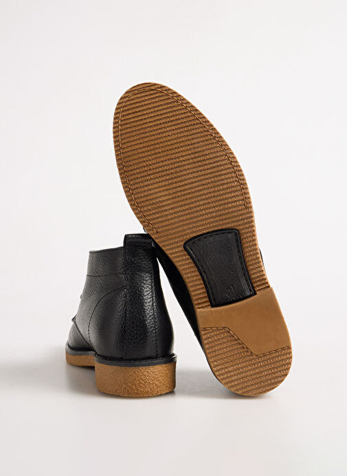 F By Fabrika Siyah Erkek Deri Bot FERRONI - Görsel 5