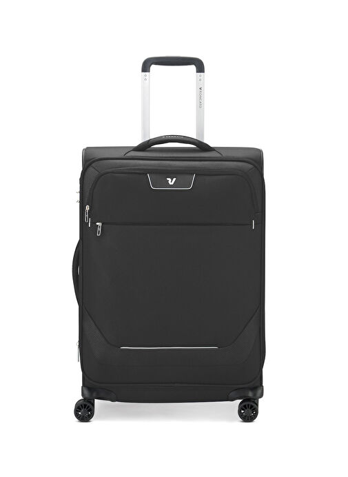 Siyah Unisex Orta Boy Çekçekli Kumaş Valiz JOY TROLLEY EXPANDABLE Nero