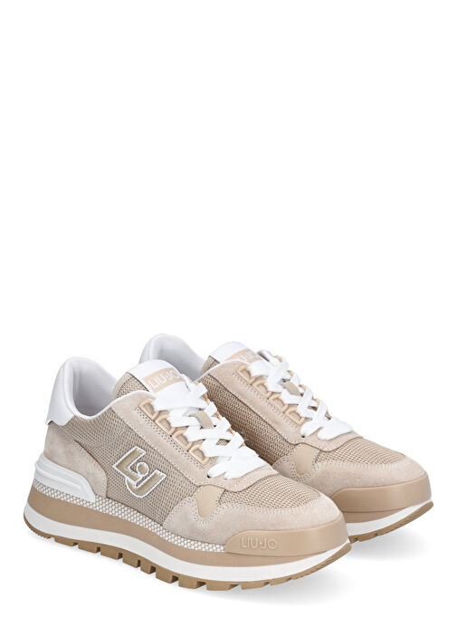 Liu Jo Bej-Beyaz Kadın süet Sneaker BA3119PX02701127 - Görsel 3