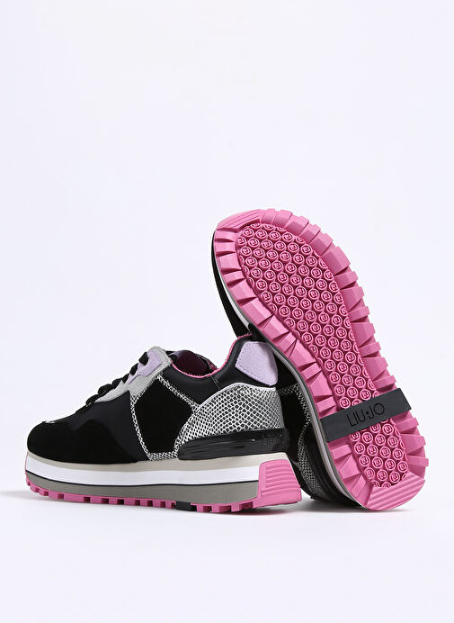 Liu Jo Siyah-Mor Kadın Deri - Kumaş Sneaker BA3013PX34722222 - Görsel 5