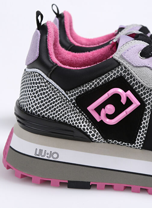 Liu Jo Siyah-Mor Kadın Deri - Kumaş Sneaker BA3013PX34722222 - Görsel 6