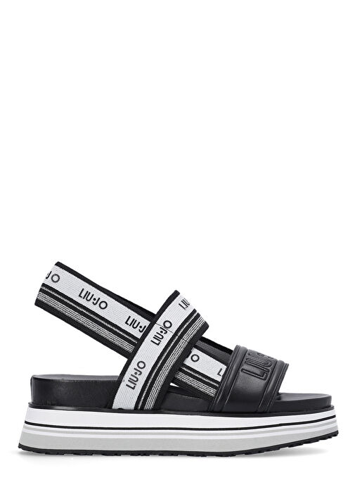 Liu Jo Siyah-Beyaz Kadın Deri Sandalet SA3027TX03922222 - Görsel 2