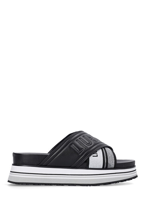 Liu Jo Siyah-Beyaz Kadın Deri Sandalet SA3025TX03922222 - Görsel 3