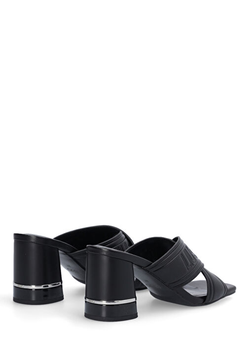 Liu Jo Siyah Kadın Deri Topuklu Terlik SA3033EX01422222 - Görsel 3