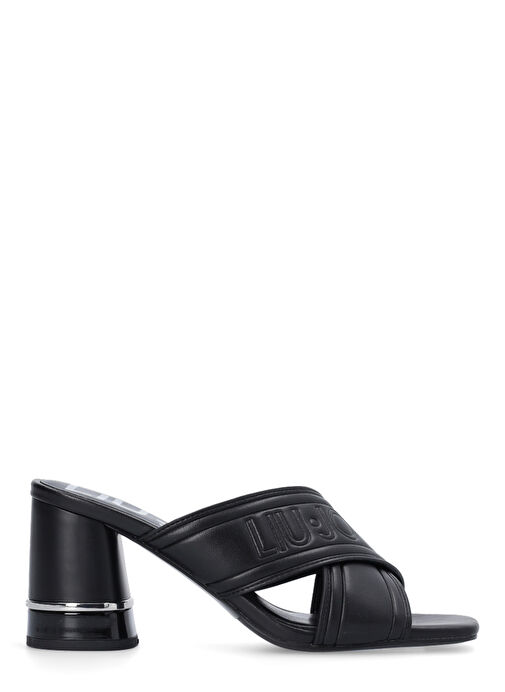 Liu Jo Siyah Kadın Deri Topuklu Terlik SA3033EX01422222 - Görsel 4
