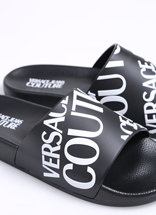 Versace Jeans Couture Siyah-Beyaz Erkek Plaj Terliği 74YA3SQ1 - Görsel 6