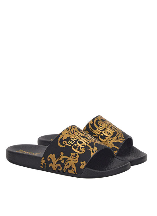 Versace Jeans Couture Siyah-Altın Kadın Terlik 74VA3SQ3ZS365G89 - Görsel 2