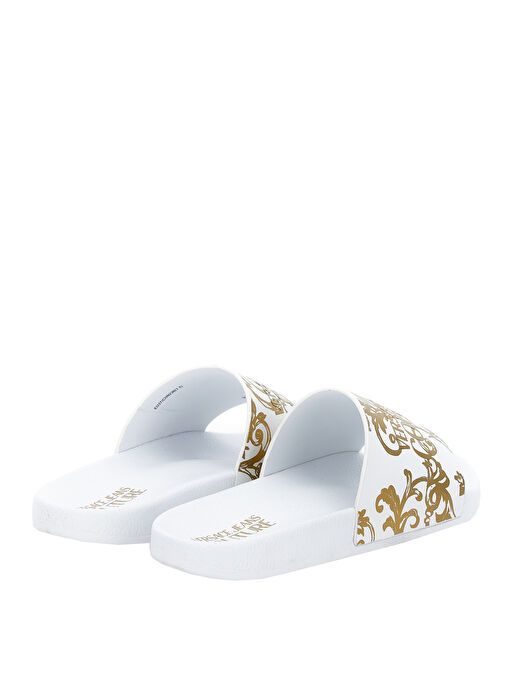 Versace Jeans Couture Beyaz-Altın Kadın Terlik 74VA3SQ3ZS365G03 - Görsel 3