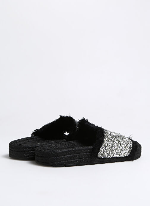 Mi Piace Gümüş - Siyah Kadın Terlik SF-01 - Görsel 4