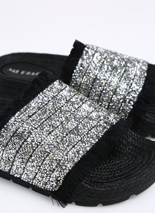 Mi Piace Gümüş - Siyah Kadın Terlik SF-01 - Görsel 6