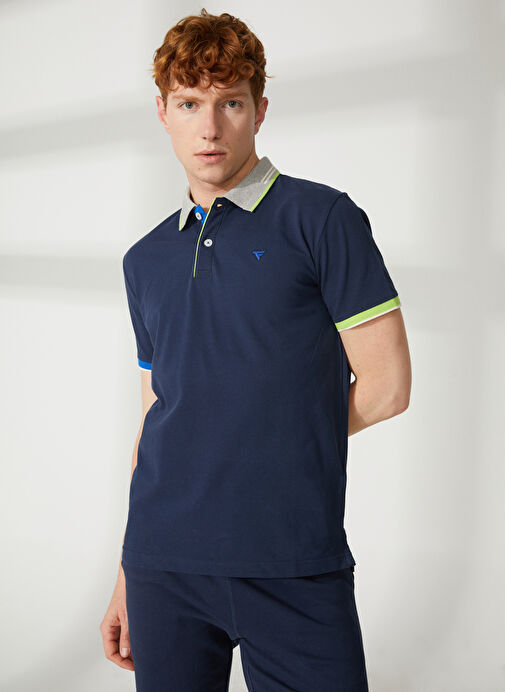 Fred Mello Mavi Erkek Polo T-Shirt FM23S19QUBLUE