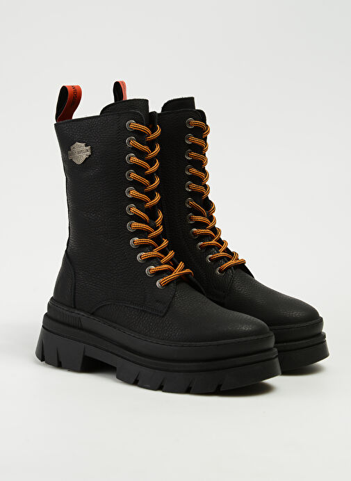 Harley Davidson Siyah Kadın Deri Bot 021Z100661 - Görsel 3