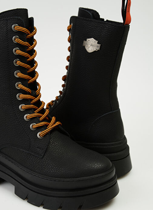 Harley Davidson Siyah Kadın Deri Bot 021Z100661 - Görsel 6