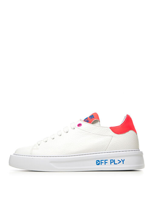 Off Play Beyaz-Pembe Kadın Deri Sneaker XWFIRENZE1CV02GM12 - Görsel 2